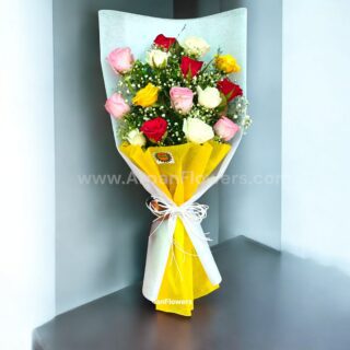 Mix Flower Bouquet with White paper