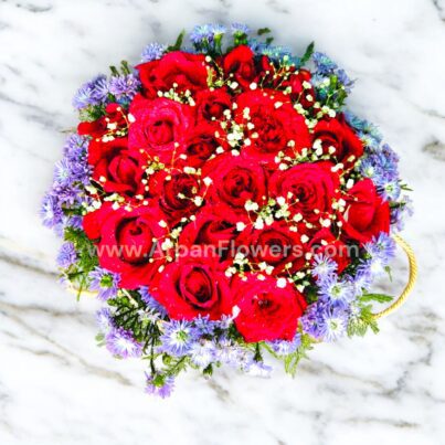 Red Rose in Pink Box Bouquet