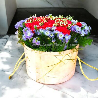 Red Rose in Pink Box Bouquet
