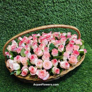 Light Pink Rose in Basket