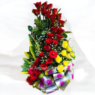 Red Rose bouquet With Yellow Rose