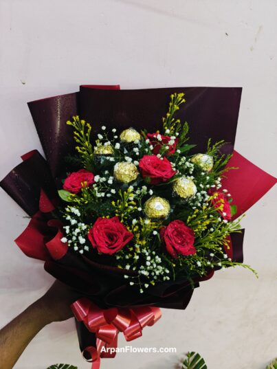 Ferrero Rocher chocolate with Red Rose - Image 3