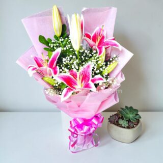 pink lily bouquet