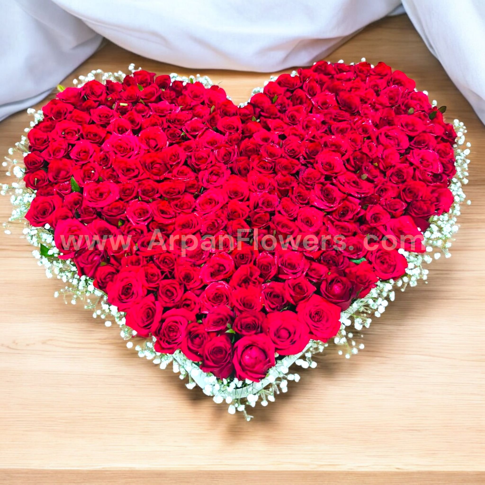 Red Rose in Heart with Baby's Breath 3 Red Rose in Heart with Baby's Breath - Image 3