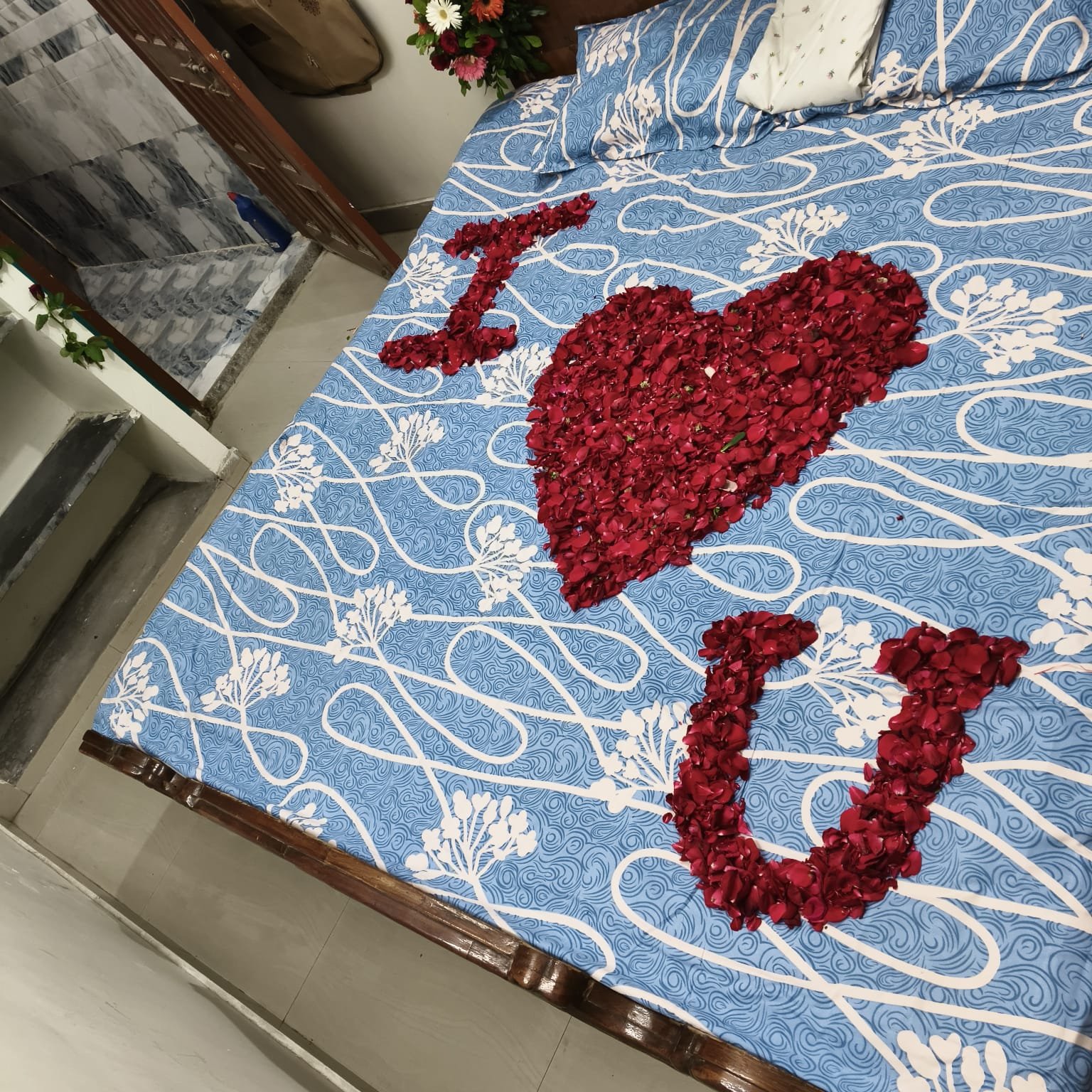 Bed Decoration with rose Petals 2 Bed Decoration with rose Petals - Image 2