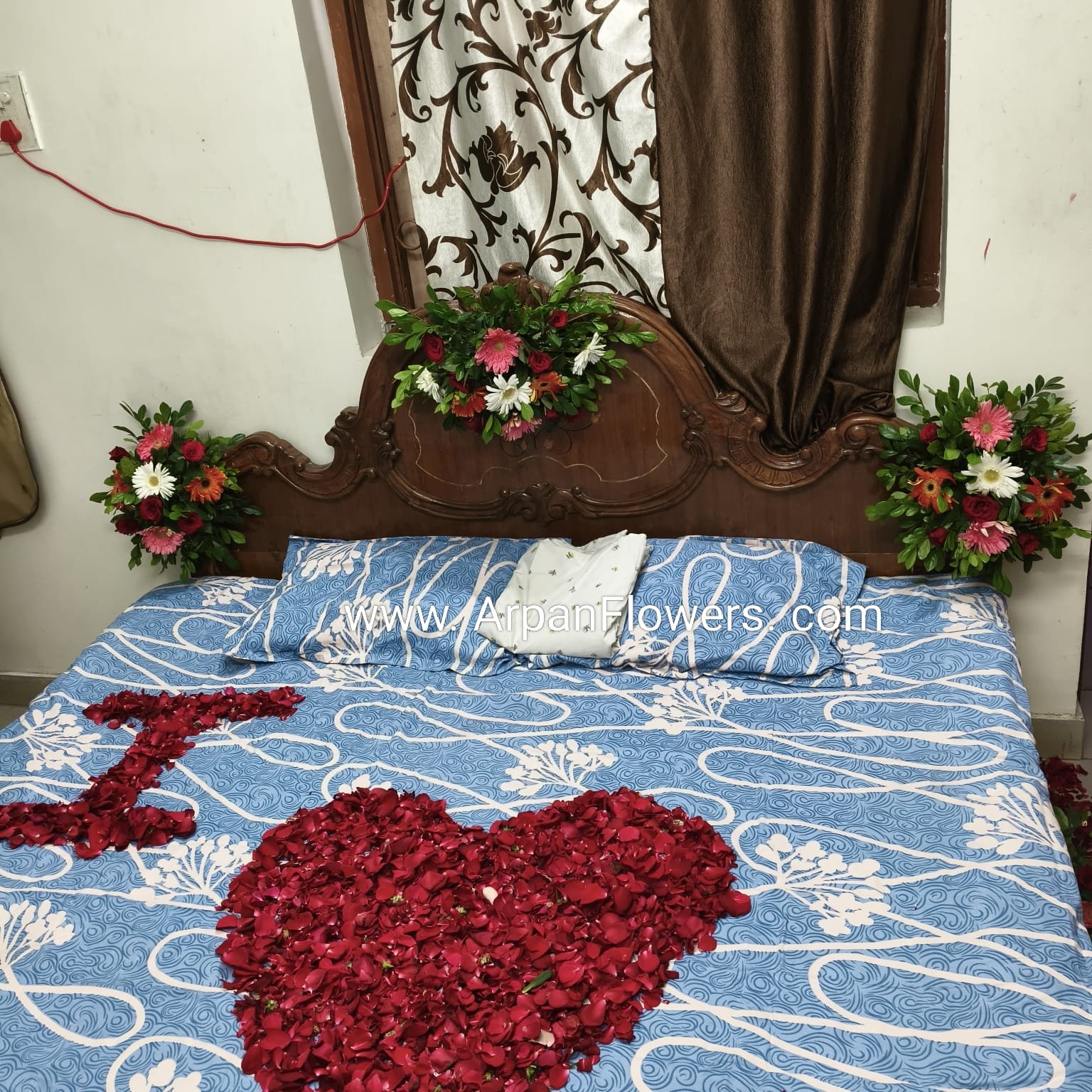 Bed Decoration with rose Petals 1 Bed Decoration with rose Petals