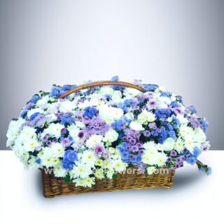 Mix White Flowers in basket Bouquet