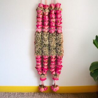 Baby Pink Rose with Baby's Breath Varmala or Garland