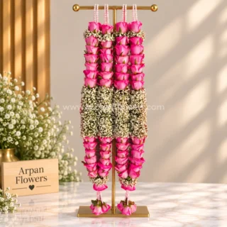 Baby Pink Rose with Baby’s Breath Varmala or Garland