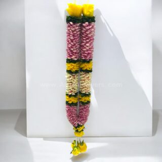 Pink Rose Petals , Light pink Rose Petals and Yellow Rose Patels Mix Varmala Or Jaimala