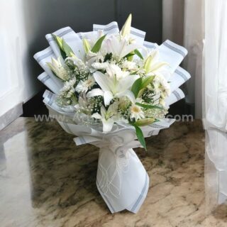 White Lily With White Flowers