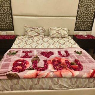 Simple Bed Decoration with Candle