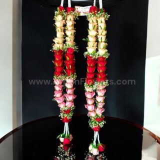 Pink And Red Rose Varmala