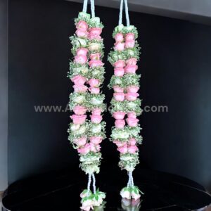 Pink And White Rose Varmala or Jaimala