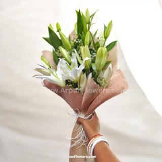 White Lily in Jut Packing.