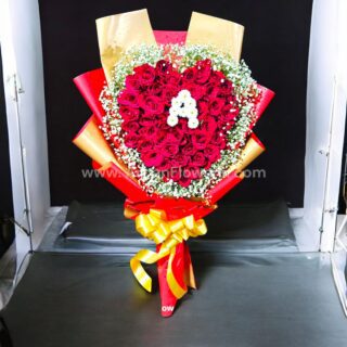 Heart Bouquet in Red Rose