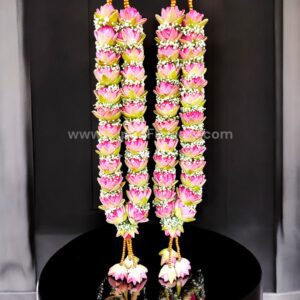 Lotus and Baby's Breath Varmala or Jaimala