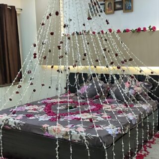 Bed Decoration with Rajnigandha mala