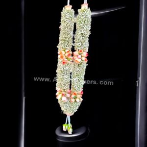 Baby's breath and Pink Rose Varmala or Garland