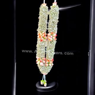 Baby's breath and Pink Rose Varmala or Garland