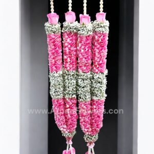 Pink Rose Petals and Baby's Breath Varmala or Jaimala