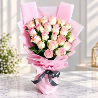 Pink rose In Pink Paper
