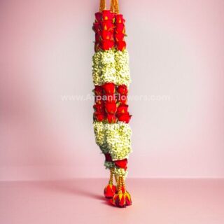 Red Rose With Baby's Breath Varmala or Jaimala