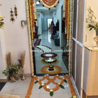 Gate Decoration With Real Flowers.