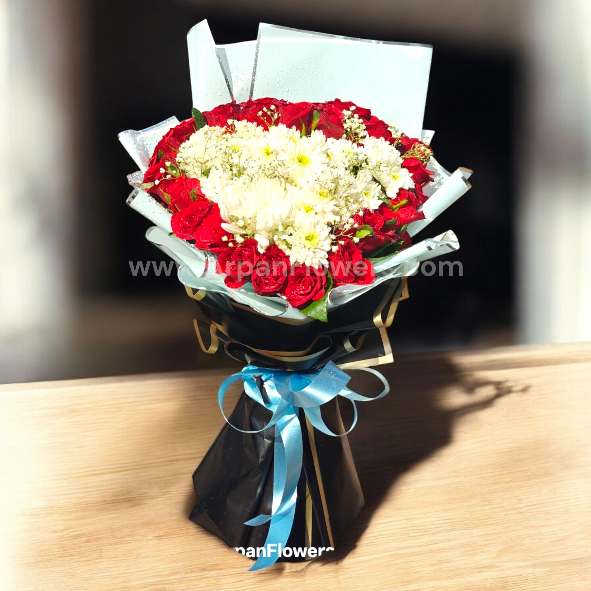 Heart Bouquet with White Flowers 2 Heart Bouquet with White Flowers - Image 2