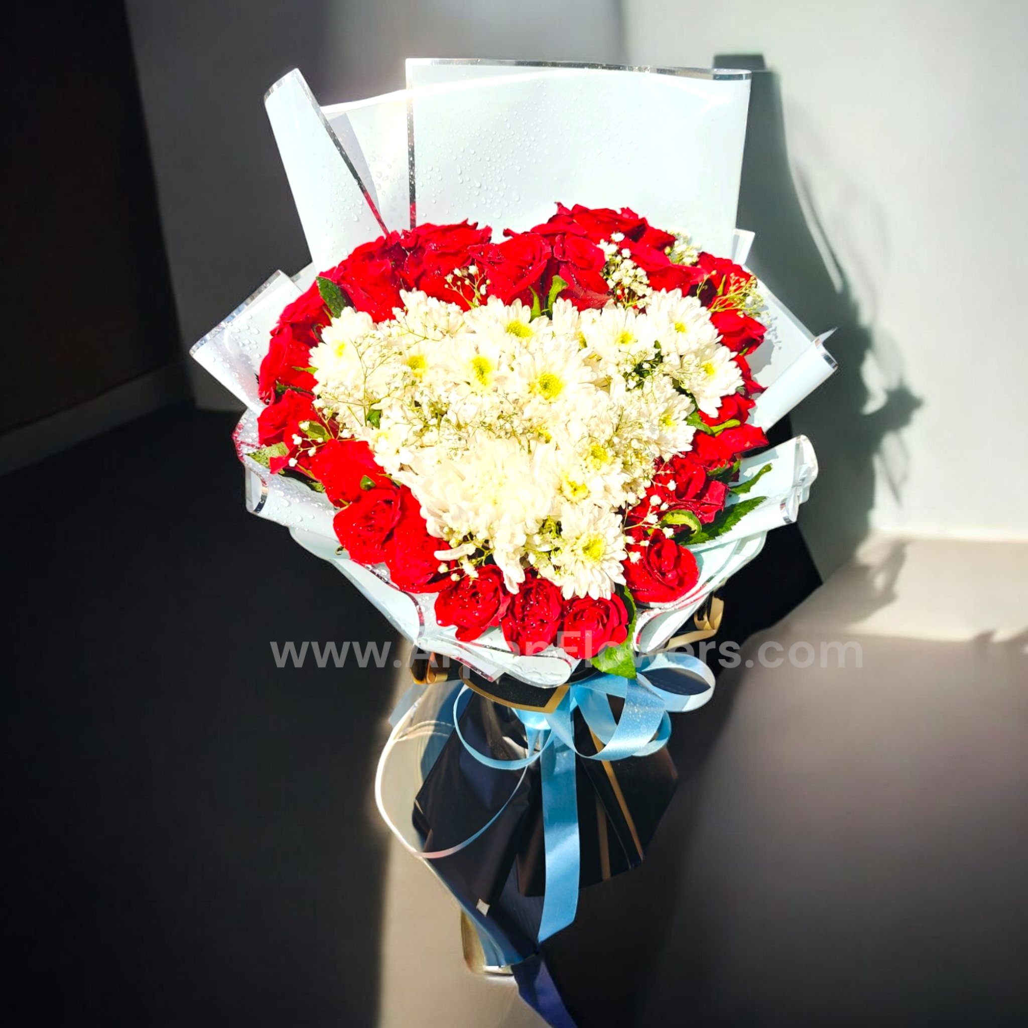 Heart Bouquet with White Flowers 1 Heart Bouquet with White Flowers