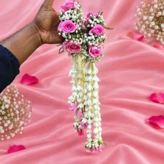 Pink Rose Kalira With Rajnigandha