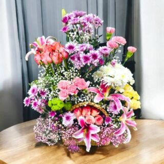 Mix Basket Bouquet with Lilie's