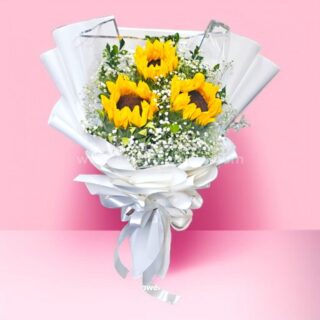 Sunflowers Bouquet with White paper