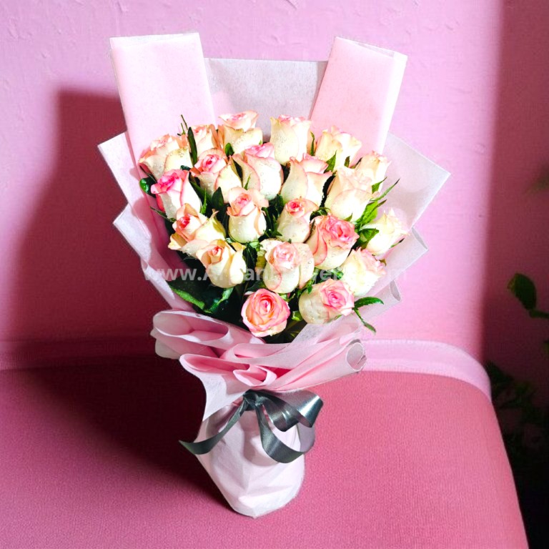 Light Pink rose Bouquet 1 Red and White Rose Bouquet