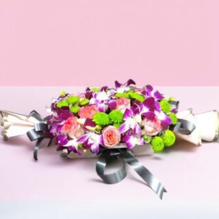 Orchid and Green Digi Bouquet