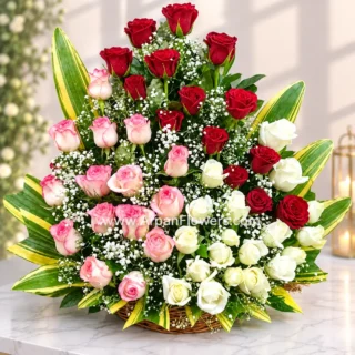 Pink and Red rose stand bouquet (