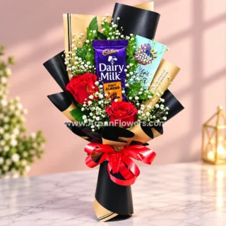 Red Rose With chocolate Bouquet