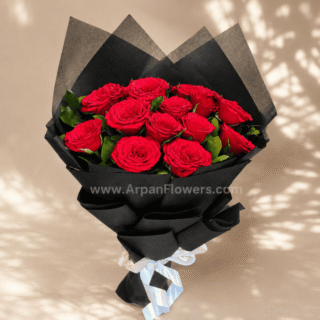 Red Rose in Black paper