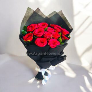 Red Rose in Black paper