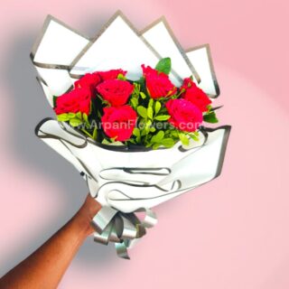 Red rose in White Paper