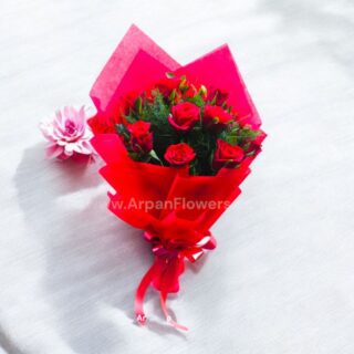 Red rose with Red paper packing