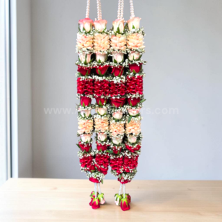 Pink and Red Rose mix Varmala or jaimala