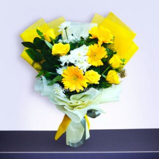 Yellow Rose and Yellow Gerbera bouquet