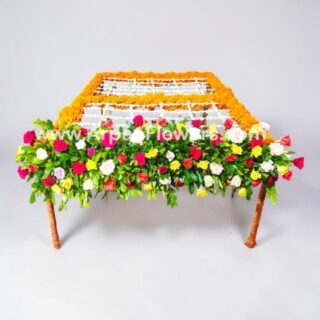 Mix Flowers with marigold Dulhan Chadar
