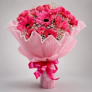 Pink-Gerbera-with-Babys-Breath