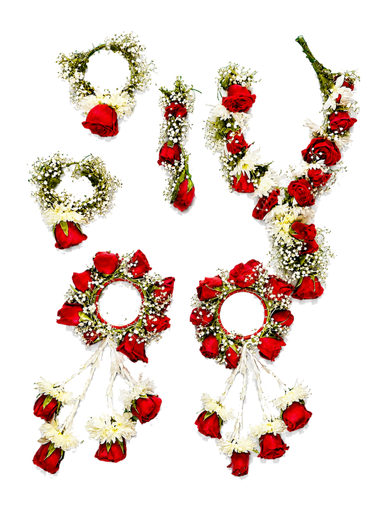 Red rose Flower Jewellery in arpan flowers.