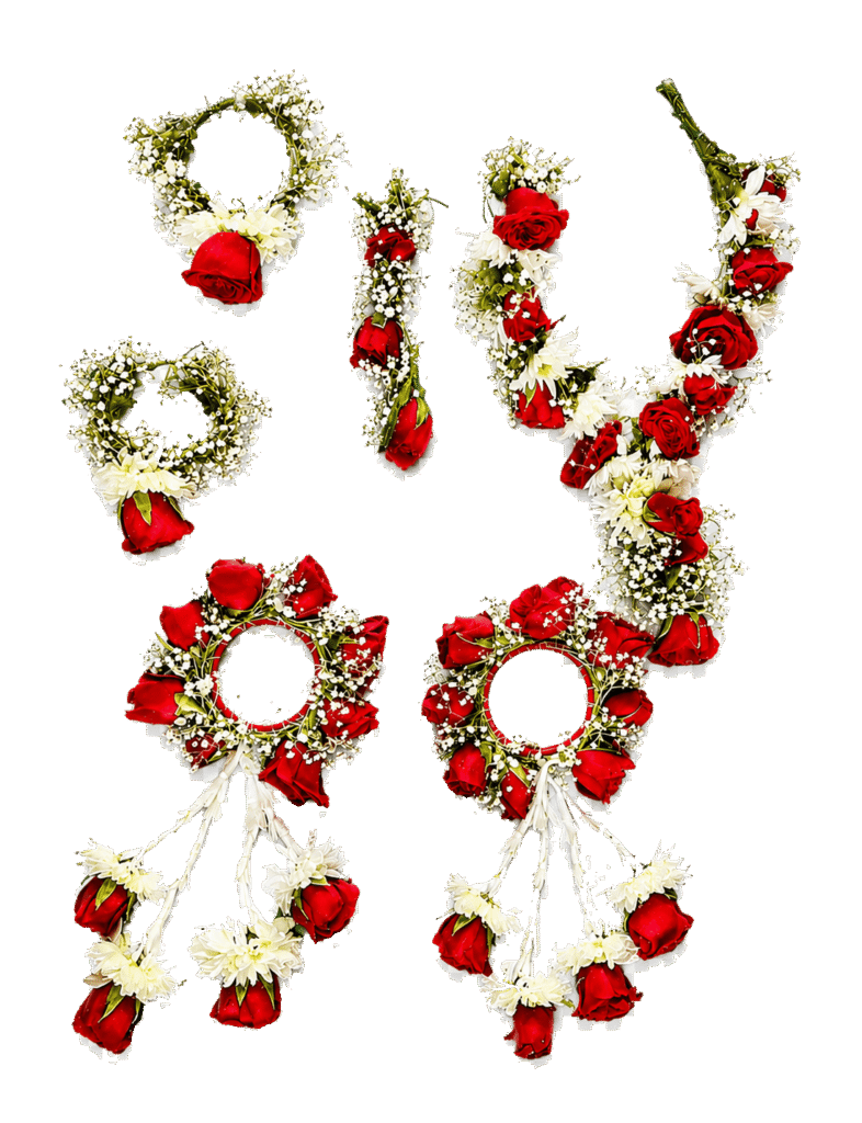 Red rose Flower Jewellery in arpan flowers.