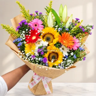 Sunflower Rainbow Bouquet