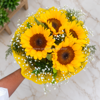 Sunflowers in Yellow paper