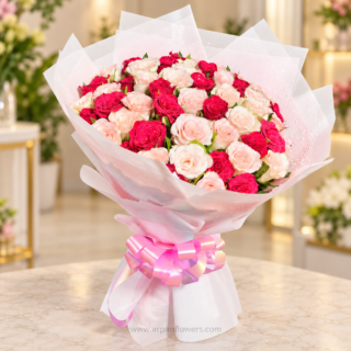 Pink and Red rose Mix Bouquet